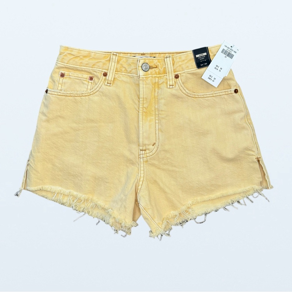 NWT Abercrombie & Fitch Annie High Rise Short in Pale Yellow, Women’s Size 00